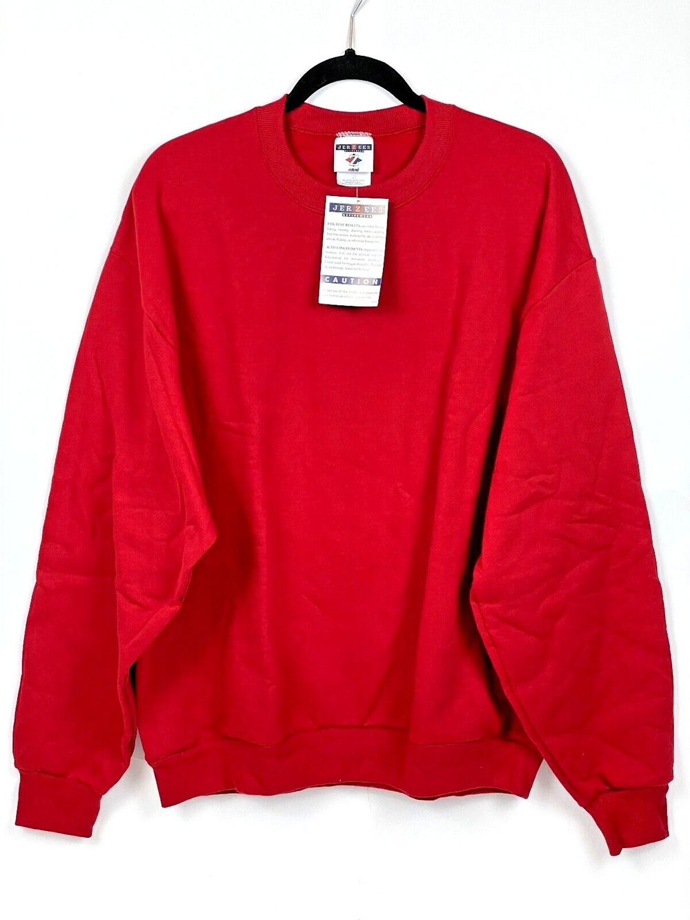 NWT Vintage 90s Jerzees NuBlend Made in Mexico Blank Sweatshirt Red Men's L (B1)